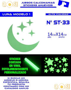 Luna Lunas Sol Calcomanias Sticker Fotoluminiscente