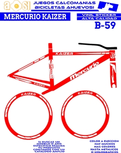 Imagen de Mercurio Kaiser 26 Calcomanias para bici Personalizada con Calcomanias pra Rines Aerodinamicos