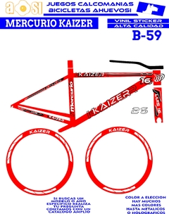 Mercurio Kaiser 26 Calcomanias para bici Personalizada con Calcomanias pra Rines Aerodinamicos