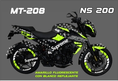 KIT CALCOMANIAS REFLEJANTES PULSAR NS 200 BAJAJ SUPREME CONTORNOS en internet