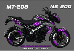 KIT CALCOMANIAS REFLEJANTES PULSAR NS 200 BAJAJ SUPREME CONTORNOS - comprar en línea