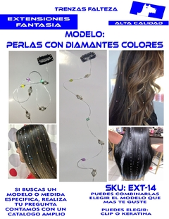 PERLAS CON DIAMANTES DE COLORES - EXTENSION FANTASIA - comprar en línea