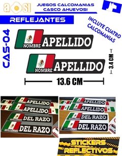 NOMBRE BANDERA CALCOMANIAS REFLECTIVAS PARA CASCO BICI MOTO O AUTO en internet