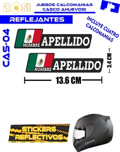 NOMBRE BANDERA CALCOMANIAS REFLECTIVAS PARA CASCO BICI MOTO O AUTO - comprar en línea