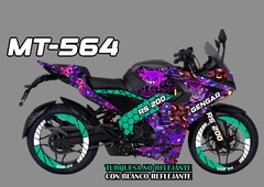 RS 200 PULSAR BAJAJ KIT DE CALCOMANIAS REFLEJANTES + COLLAGE DE GENGAR IMPRESO - Ahuevosi