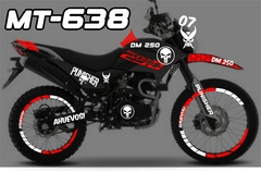 DM 250 Kit de CALCOMANIAS REFLEJANTES PUNISHER Racing