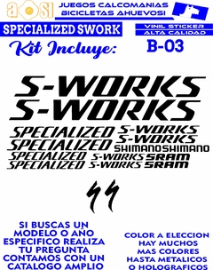 Specialized Swork Calcomanias para bici Specialized S-works - tienda en línea