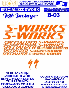 Specialized Swork Calcomanias para bici Specialized S-works - Ahuevosi