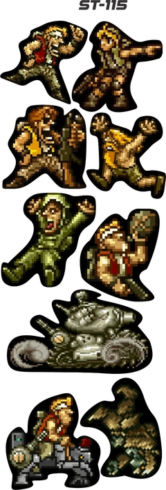 Metal Slug Pixel PLANILLA CALCOMANIAS VINIL IMP