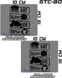 Imagen de CALCOMANIAS REFLEJANTES EAT, SLEEP, RYDE, REPEAT