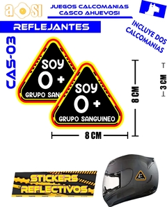 TIPO DE SANGRE CALCOMANIAS REFLECTIVAS PARA CASCO BICI MOTO O AUTO - Ahuevosi