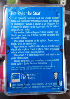 Seymour Duncan SHR-1n Hot Rails Neck for Strat Preto - Tone Master I Venda de Captadores para Guitarra I Captadores para Baixo