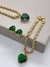 CONJUNTO COLAR CABO AÇO COM PULSEIRA (VERDE)