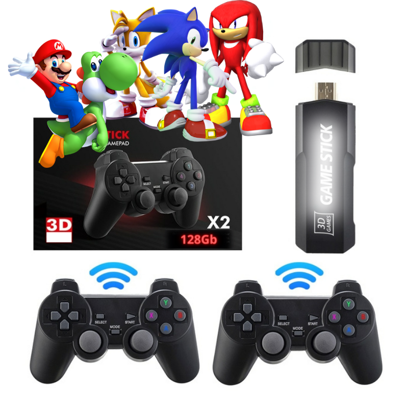 Game stick Mario/Sonic/mortalcomb 2 controles 40mil jogos retrô 4k