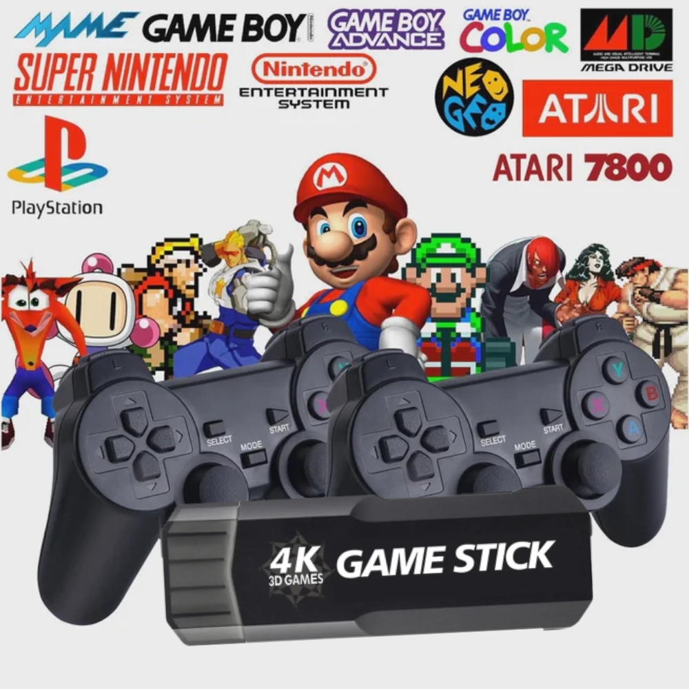 Game stick Mario/Sonic/mortalcomb 2 controles 40mil jogos retrô 4k