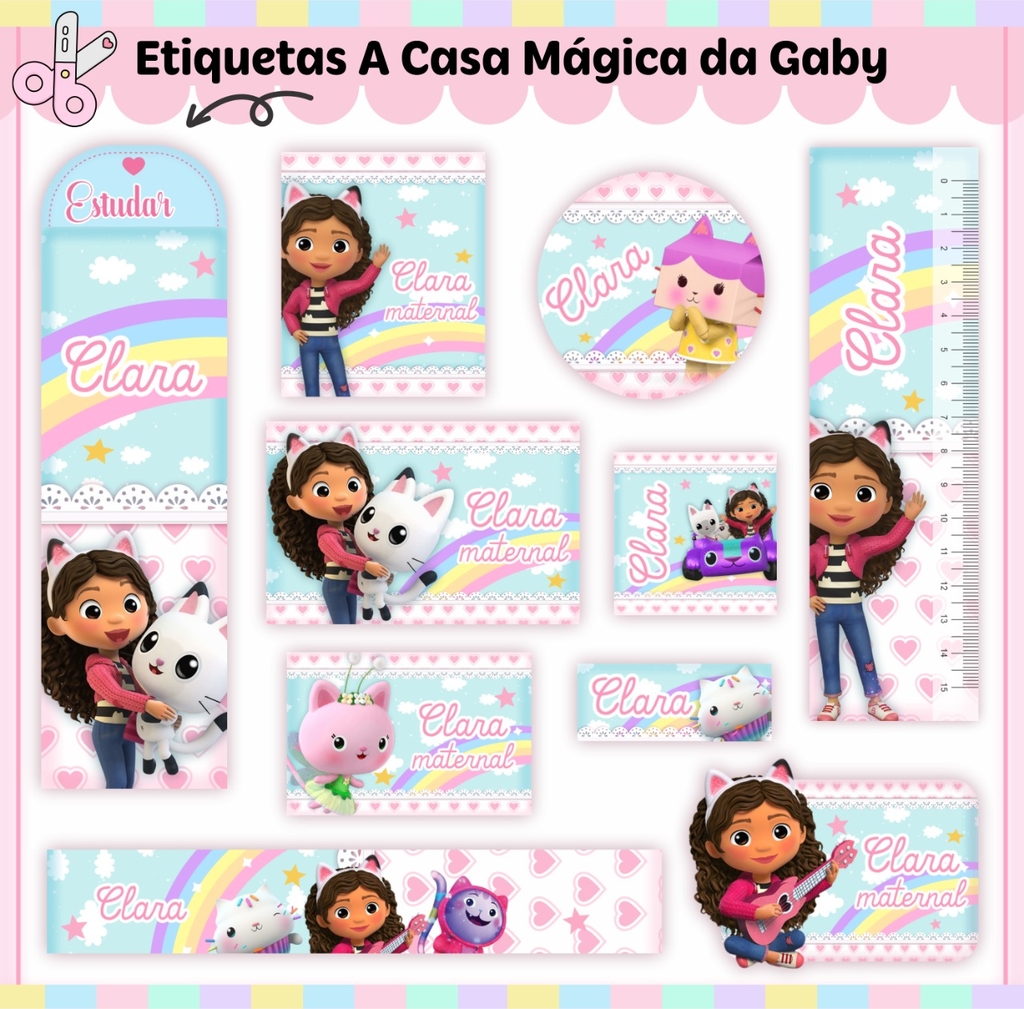 Etiqueta Escolar Game Menina - Kit 2