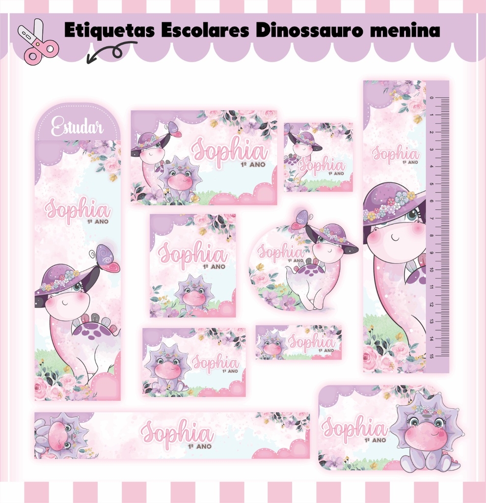 Etiqueta Escolar Game Menina - Kit 2