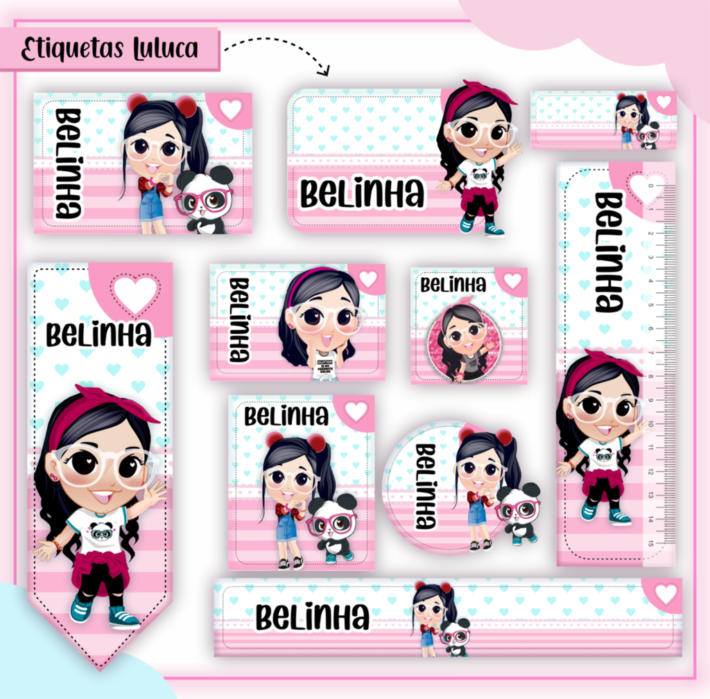 Etiqueta Escolar Game Menina - Kit 2