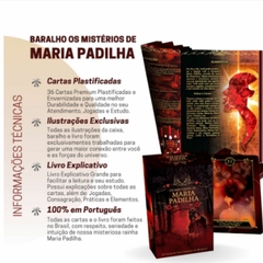 Baralho Tarot Os Mistérios de Maria Padilha Pomba Gira com 36 cartas plastificadas e Revista/Manual Grande Colorido - loja online