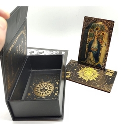 Gold Foil Tarot Deluxe com folha de ouro à prova d'água, Caixa preta e dourada, Waite clássico iniciante, profissional - loja online