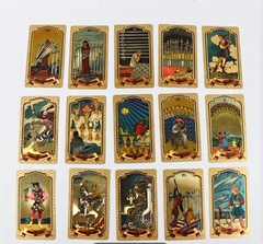 Gold Foil Tarot Deck Tarô de Cartas Douradas Baralho Plastificado Impermeável - Margaran Comércio