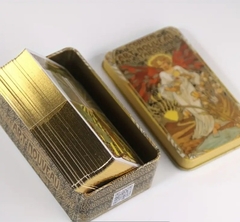 Golden Art Nouveau Tarô de Arte Dourada com 78 Cartas - Lata - loja online