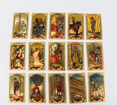 Gold Foil Tarot Deck Tarô de Cartas Douradas Baralho Plastificado Impermeável - loja online