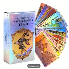 Cartas de Leitura Holográficas - Baralho Clássico de Waite para Maiores de 14 Anos Cartas Holográficas com Design de Gl