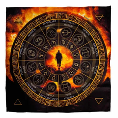 Toalha para Tarot de Lucifer Oráculo Baralho Cigano Astrológica Signos e Planetas 70x70