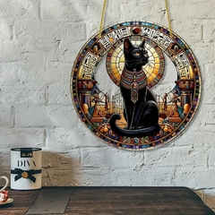 Caçador de Sol Acrílico da Deusa Egípcia Bastet 20.32cm X 20.32cm - Decoração de Parede com Tema Animal para Sala de Est na internet