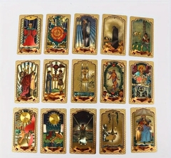 Gold Foil Tarot Deck Tarô de Cartas Douradas Baralho Plastificado Impermeável - comprar online