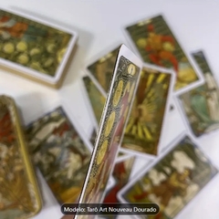 Golden Art Nouveau Tarô de Arte Dourada com 78 Cartas - Lata