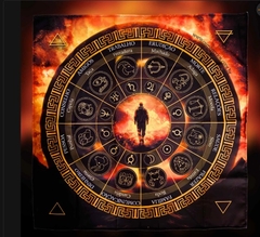 Toalha para Tarot de Lucifer Oráculo Baralho Cigano Astrológica Signos e Planetas 70x70 - Margaran Comércio