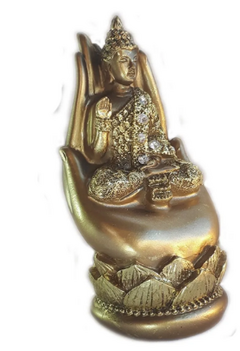 Estatua Buda Tibetano Hindu Dourado Amuleto Hamsa Energia - comprar online