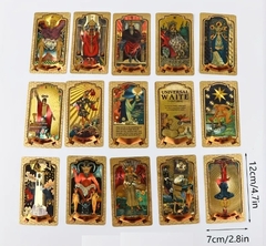 Gold Foil Tarot Deck Tarô de Cartas Douradas Baralho Plastificado Impermeável na internet