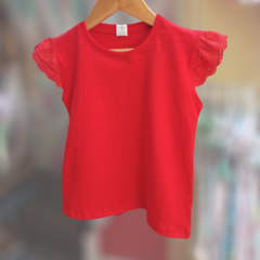 REMERA NENA CON BRODERIE ROJA - Emaivi