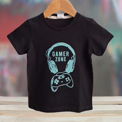 REMERA BEBÉ GAMER ZONE NEGRA