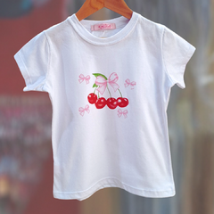 REMERA NENA CHERRY BLANCA