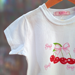 REMERA NENA CHERRY BLANCA - comprar online