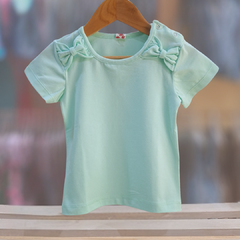 REMERA BEBA MOÑITOS AQUA