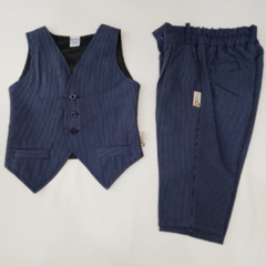 Conjunto chaleco y pantalón clásico color azul oscuro - comprar online