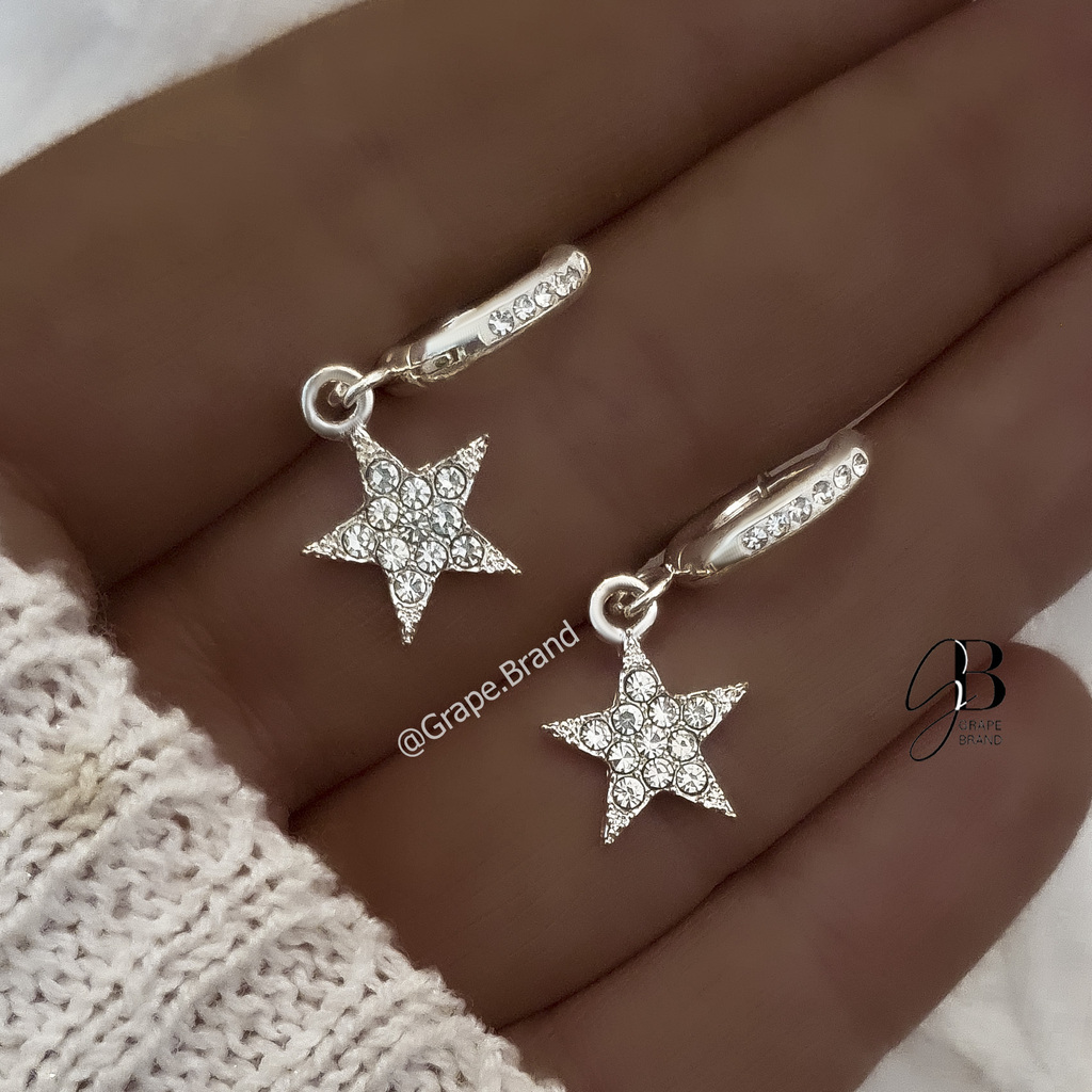 Fashion argollas con estrella colgante