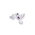 AR 866 - SOLITARIO Aro COLIBRI cubic circonias FUCSIA (PLATA 925)