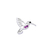 AR 866 - SOLITARIO Aro COLIBRI cubic circonias FUCSIA (PLATA 925) en internet