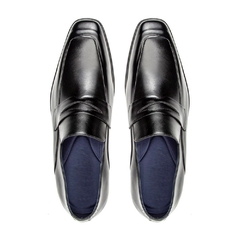 Sapato Social Couro Loafer Clássico Masculino Preto Olivieri