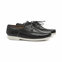 Sapato Docksider Couro Nobuck Masculino Preto Olivieri