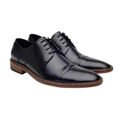 Sapato Social Zambonini de Couro Masculino Preto Olivieri