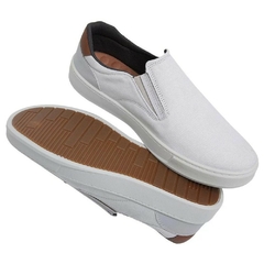 Sapatênis Slip On Palmilha Gel Off White Caramelo Olivieri - Olivieri Calçados