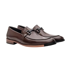 Sapato Social Loafer Evans Brown de Couro Olivieri