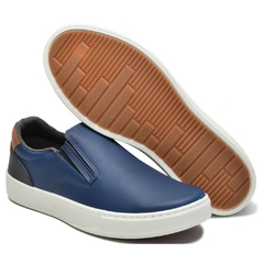 Sapato Slip On Late Casual Masculino Azul Olivieri - Olivieri Calçados